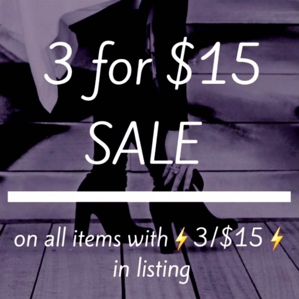Look for ⚡3/$15⚡marked items are 3 for $15